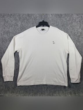 OVO October's Very Own Drake Owl Logo Long Sleeve Shirt White Mens Size XXL